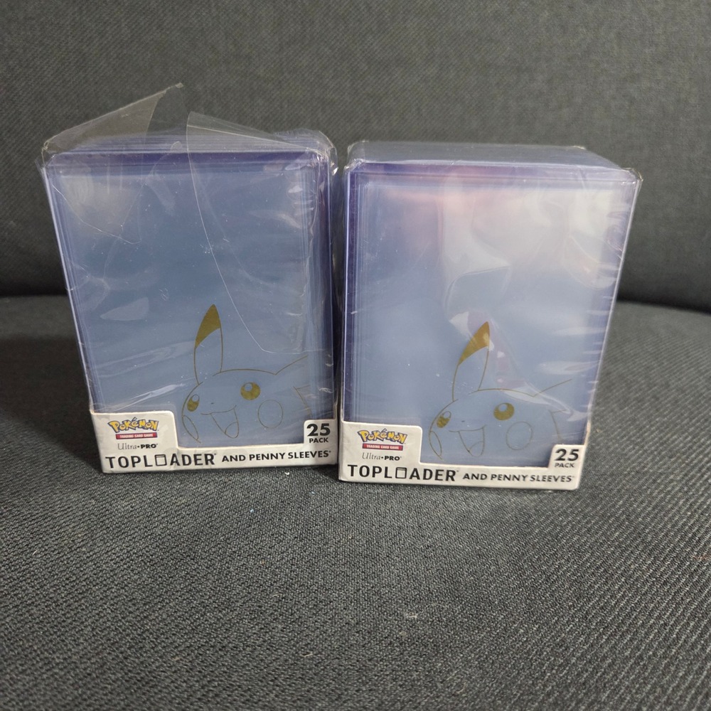 2 Pack Ultra Pro Pokemon Pikachu Toploaders and Penny Sleeves 25ct Each 16663